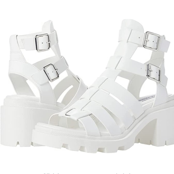 Steve Madden White Maxen Chunky Sandals 
